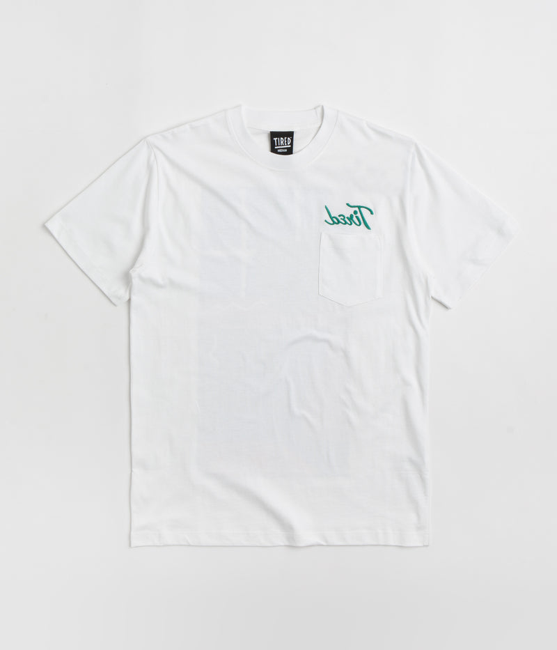 Tired Workstation Pocket T-Shirt in White