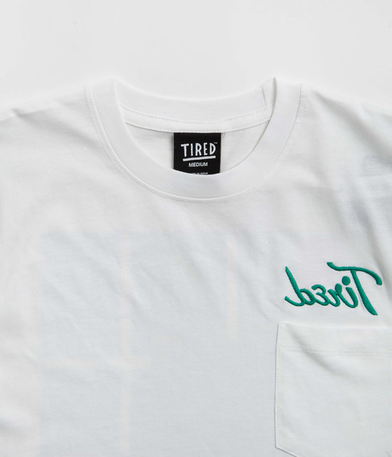 Tired Workstation Pocket T-Shirt in White