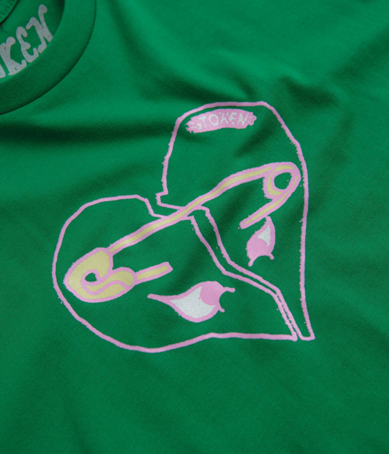 Token Broken Heart T-Shirt in Kelly Green