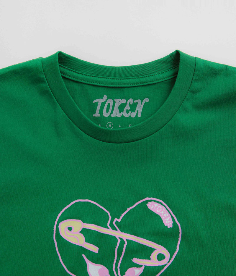 Token Broken Heart T-Shirt in Kelly Green