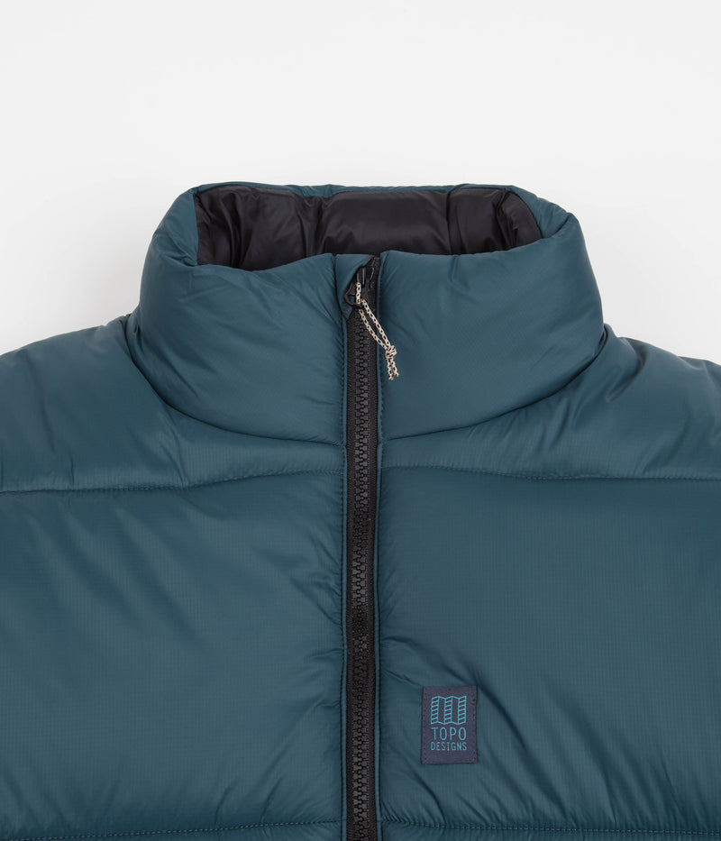 Topo Designs Mountain Puffer Jacket in Pond Blue