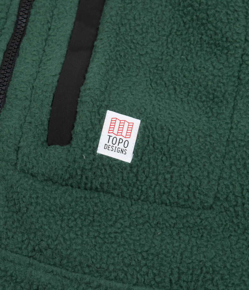 Topo Designs Mountain Pullover Fleece in Forest