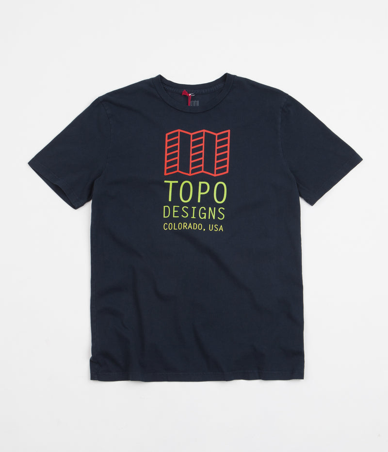 Topo Designs Original Logo T-Shirt in Navy