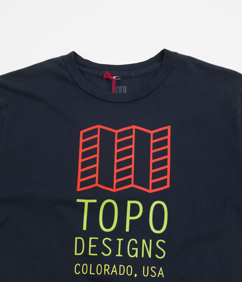 Topo Designs Original Logo T-Shirt in Navy