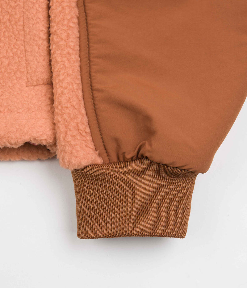 Topo Designs Womens Mountain Pullover Fleece in Rust and Brick