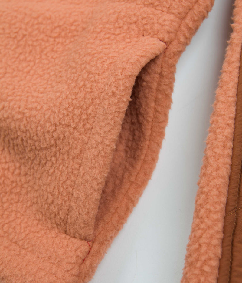 Topo Designs Womens Mountain Pullover Fleece in Rust and Brick