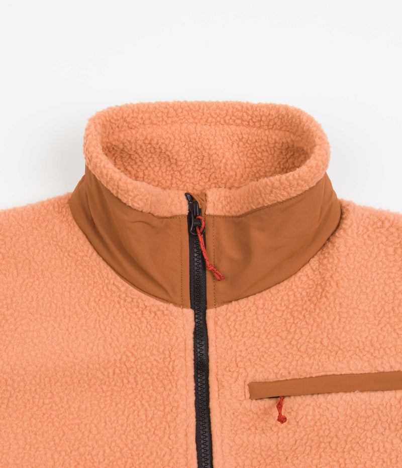Topo Designs Womens Mountain Pullover Fleece in Rust and Brick