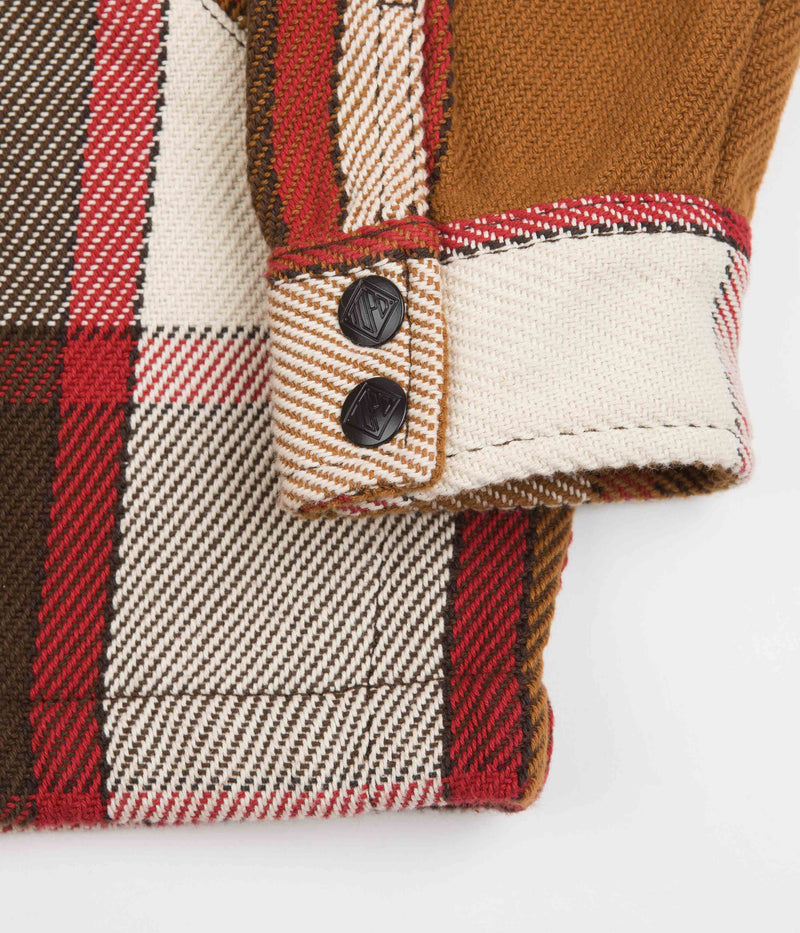 Topo Designs Womens Mountain Shirt Jacket in Brown and Natural Plaid