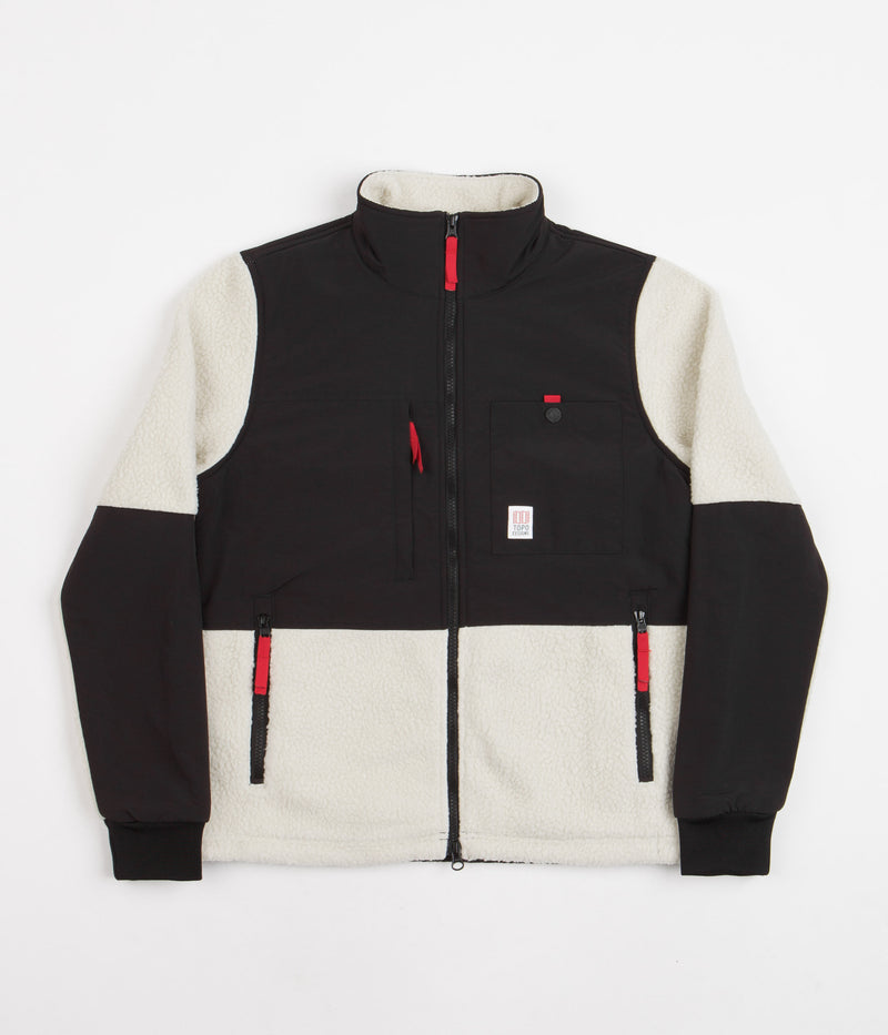 Topo Designs Womens Subalpine Fleece in Bone White  and Black