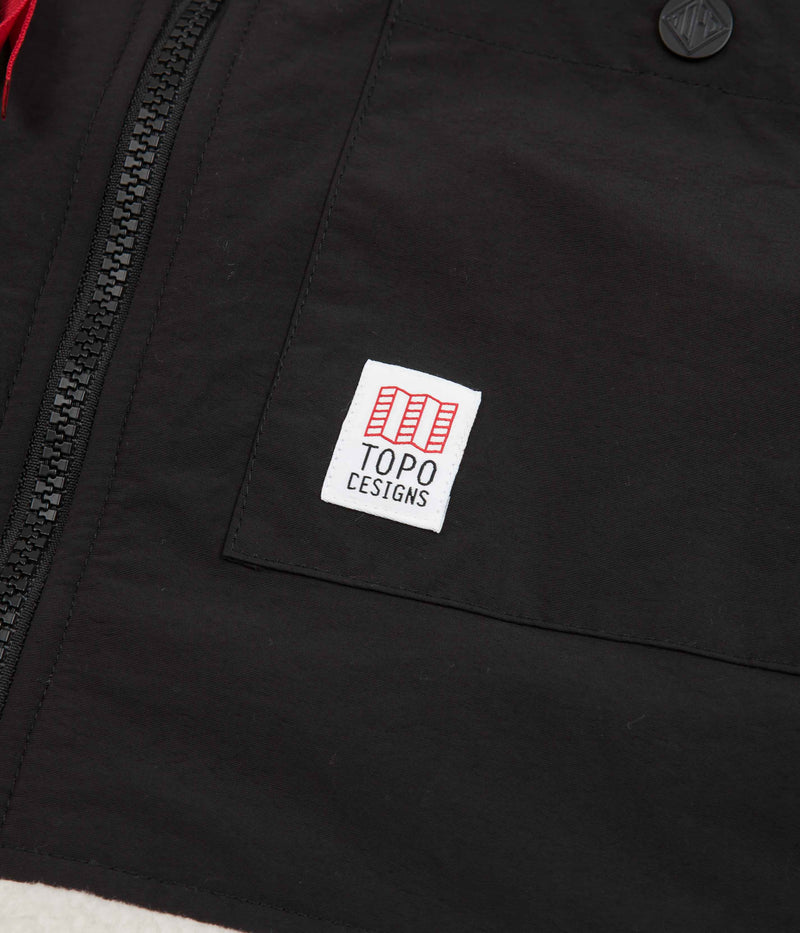 Topo Designs Womens Subalpine Fleece in Bone White  and Black