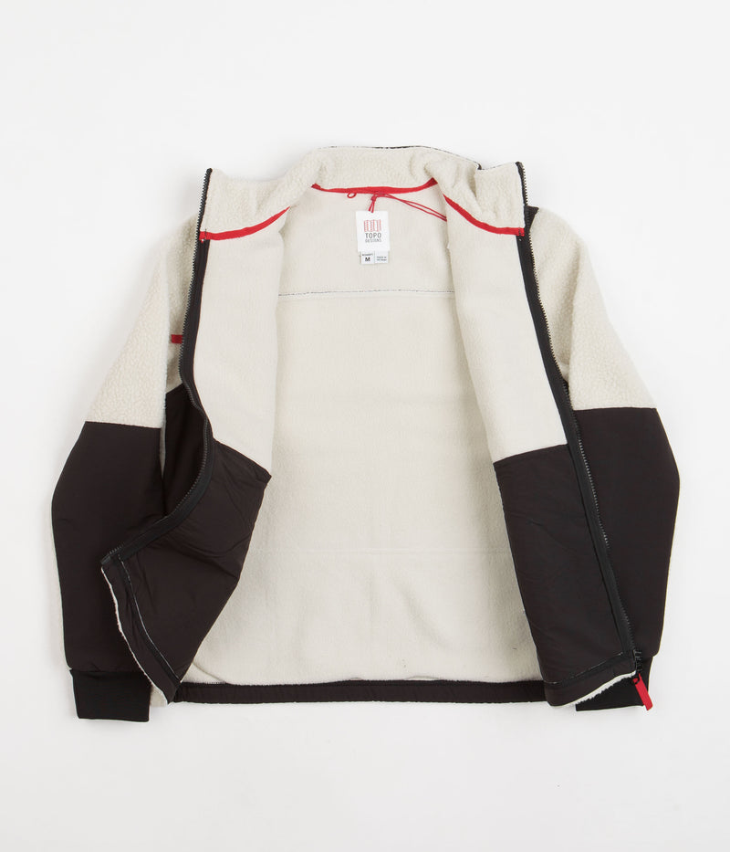 Topo Designs Womens Subalpine Fleece in Bone White  and Black