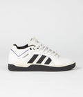 Adidas Tyshawn Shoes in Cloud White and Core Black / Collegiate Purple