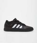 Adidas Tyshawn Shoes in Core Black and FTWR White / Gold Metallic / Black