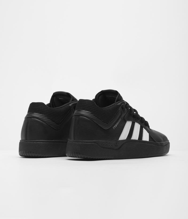 Adidas Tyshawn Shoes in Core Black and FTWR White / Gold Metallic / Black