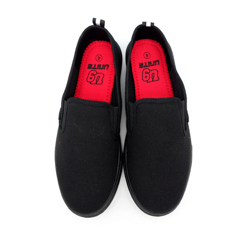 Unite Unisex Slip On Black School Shoes - UTE8008