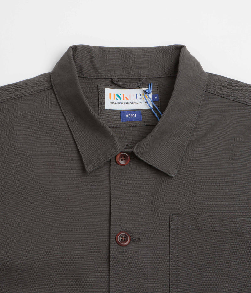 Uskees 3001 Buttoned Overshirt in Charcoal
