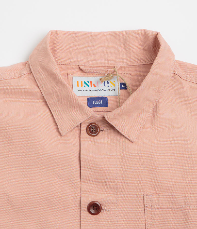 Uskees 3001 Buttoned Overshirt in Dusty Pink