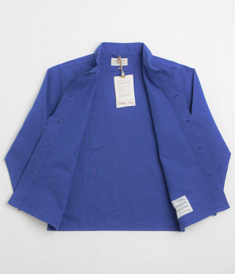 Uskees 3001 Buttoned Overshirt in Ultra Blue