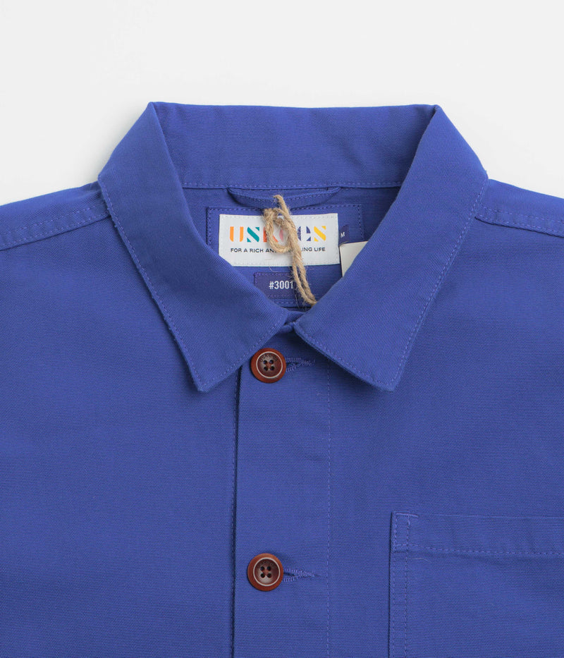 Uskees 3001 Buttoned Overshirt in Ultra Blue