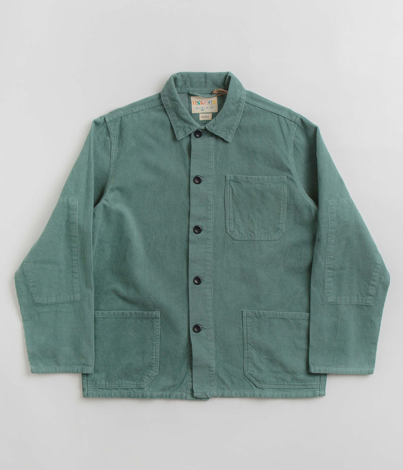 Uskees 3001 Cord Buttoned Overshirt in Eucalyptus