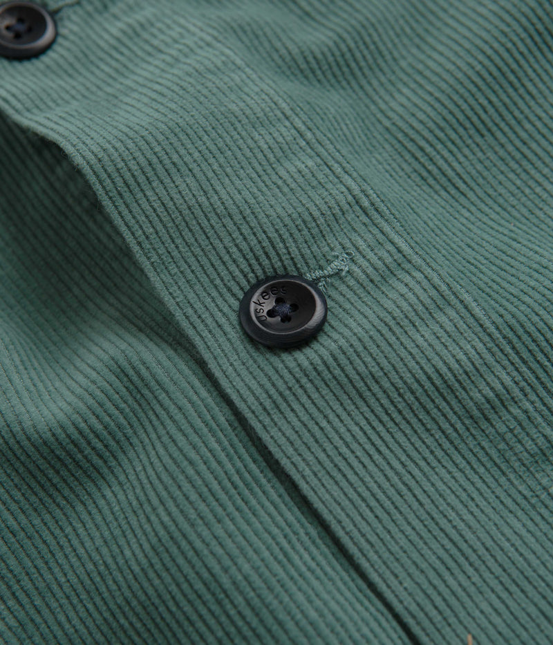Uskees 3001 Cord Buttoned Overshirt in Eucalyptus