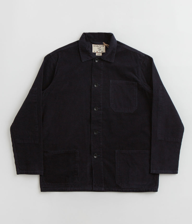 Uskees 3001 Cord Buttoned Overshirt in Midnight Blue