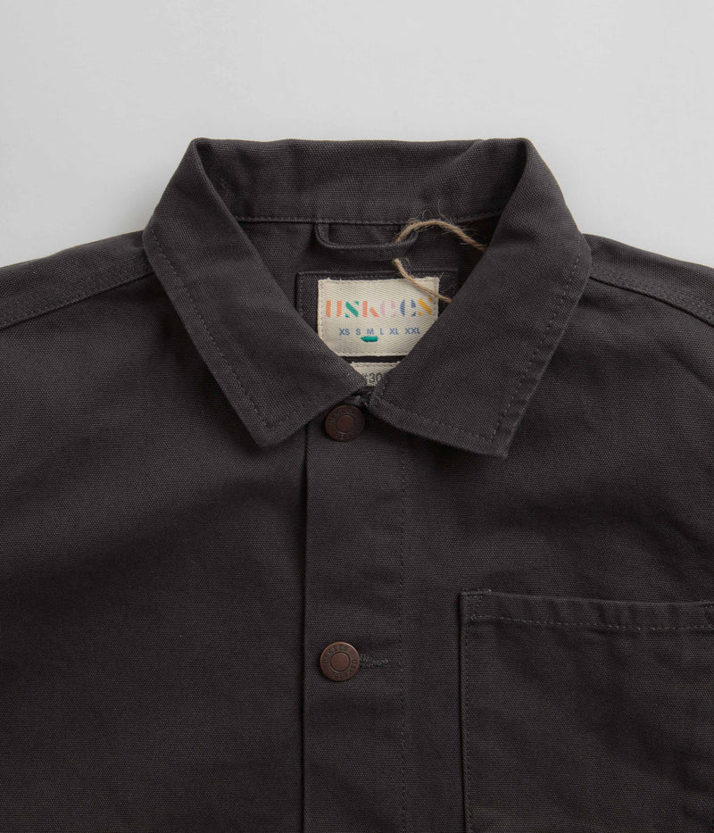 Uskees 3027 Canvas Buttoned Overshirt in Charcoal