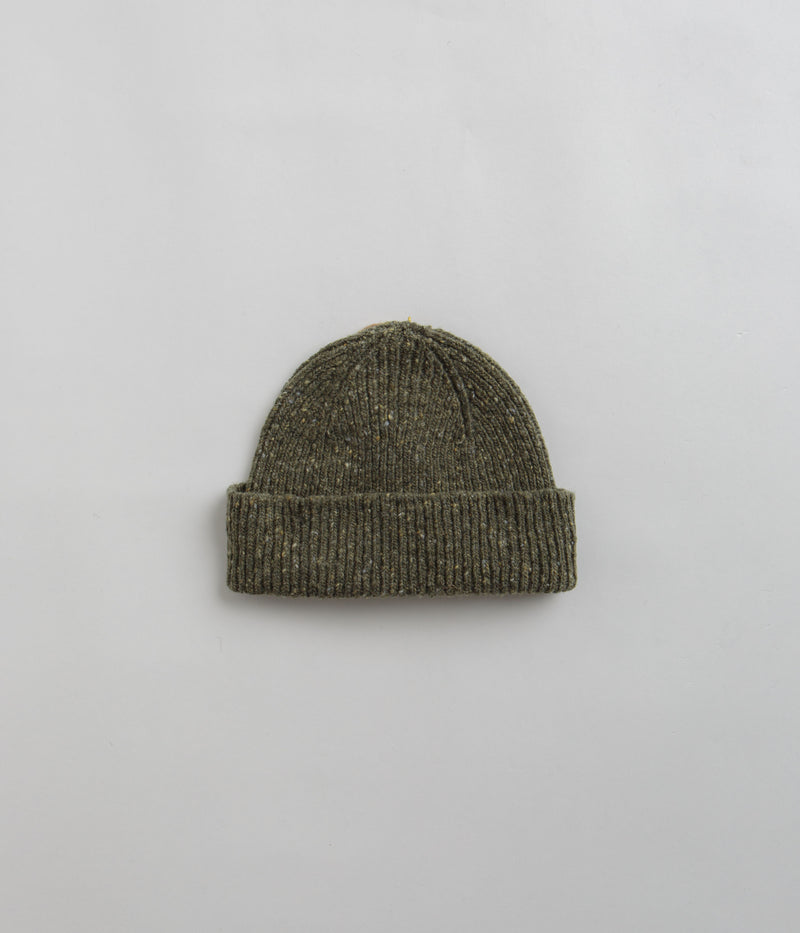 Uskees 4003 Speckled Donegal Wool Beanie in Army Green