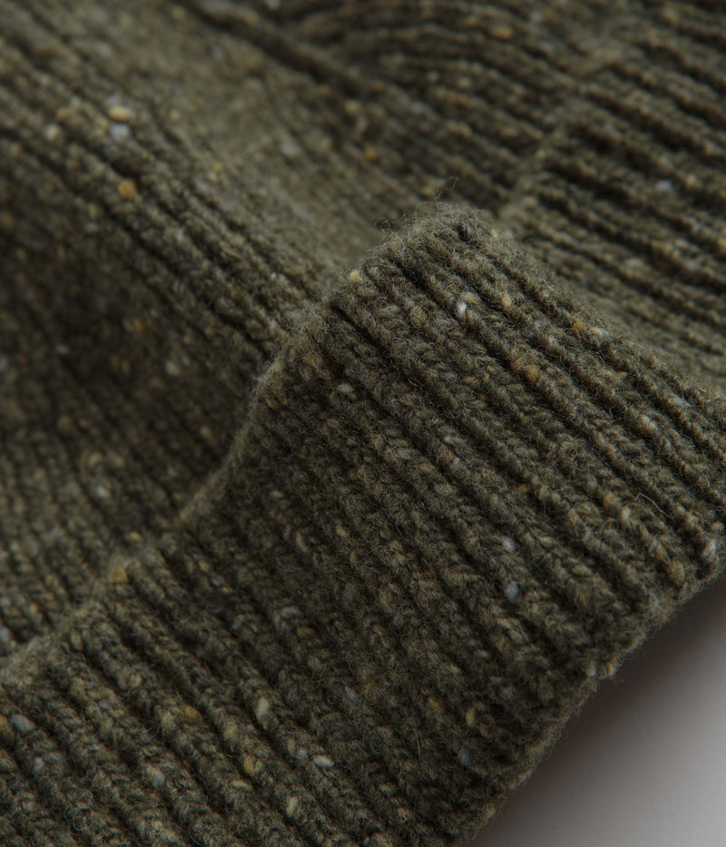 Uskees 4003 Speckled Donegal Wool Beanie in Army Green