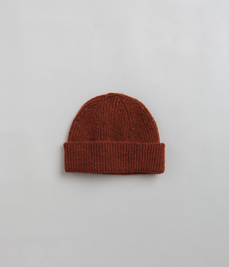 Uskees 4003 Speckled Donegal Wool Beanie in Burnt Orange