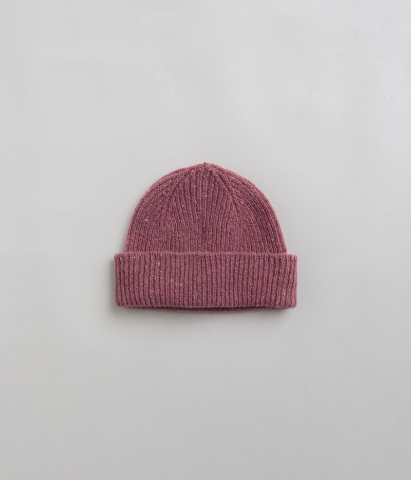 Uskees 4003 Speckled Donegal Wool Beanie in Dusty Pink