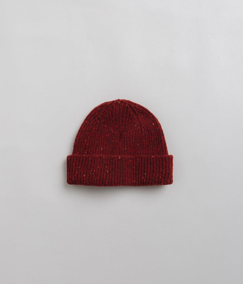 Uskees 4003 Speckled Donegal Wool Beanie in Merlot
