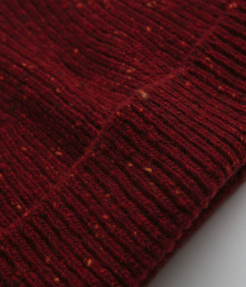 Uskees 4003 Speckled Donegal Wool Beanie in Merlot