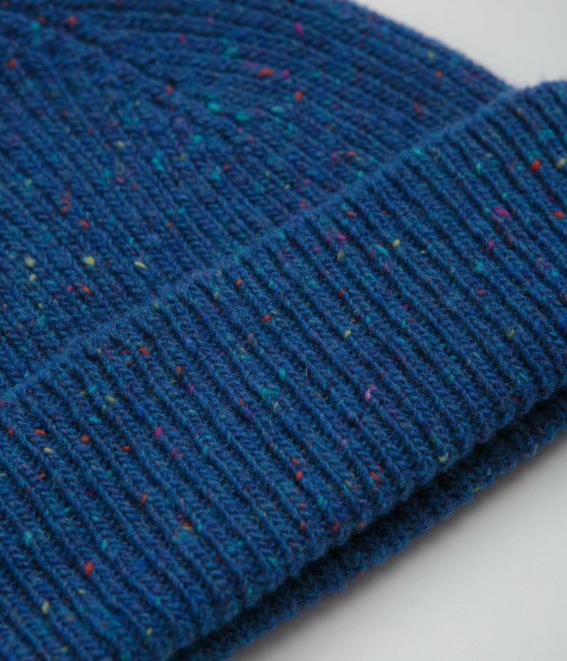 Uskees 4003 Speckled Donegal Wool Beanie in Ultra Blue