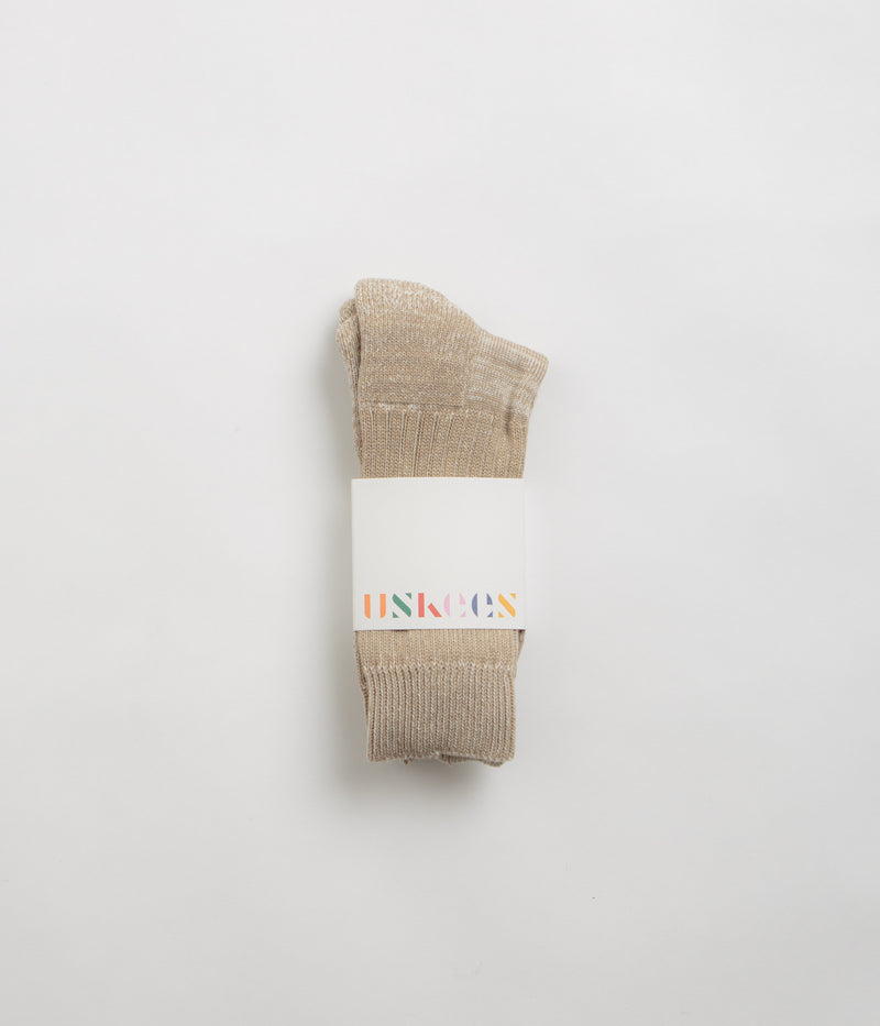 Uskees 4006 Organic Cotton Socks in Khaki