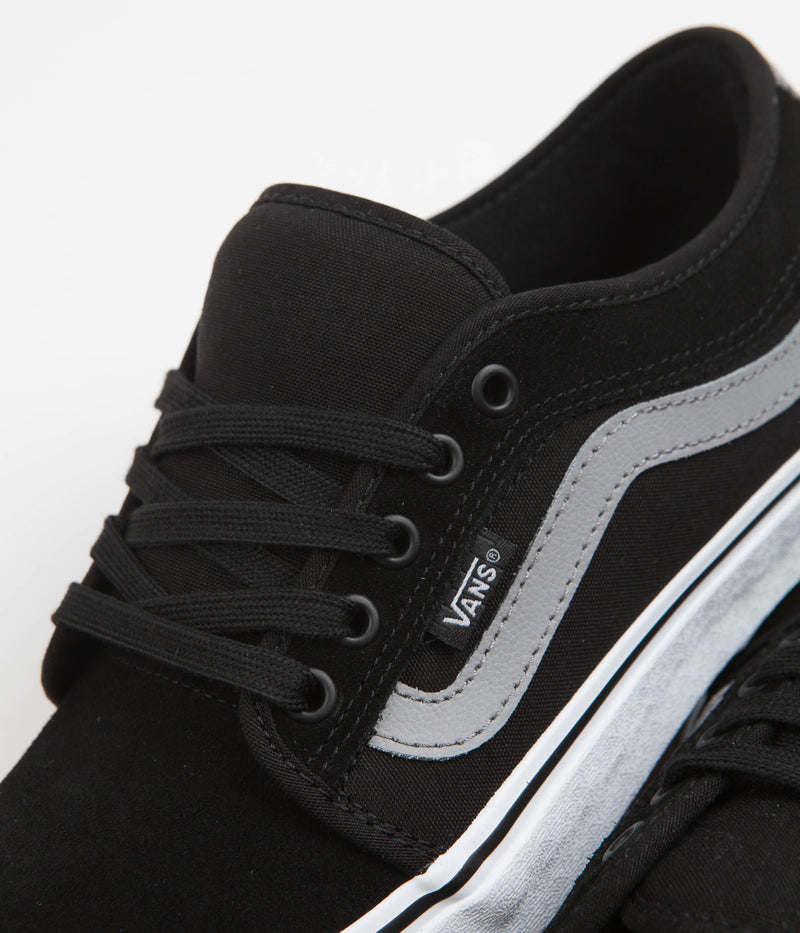 Vans Chukka Low Sidestripe Shoes in Black and Grey / White