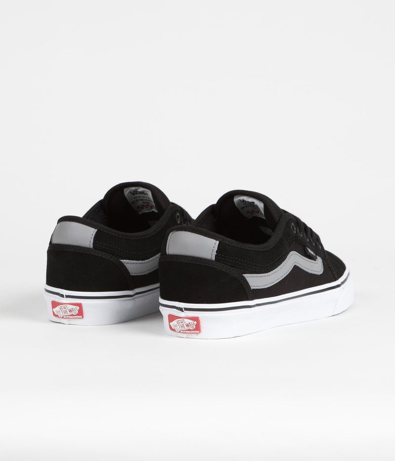 Vans Chukka Low Sidestripe Shoes in Black and Grey / White