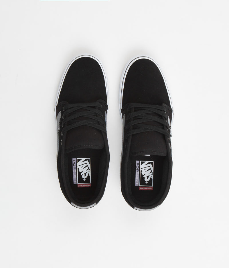 Vans Chukka Low Sidestripe Shoes in Black and Grey / White