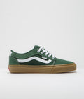 Vans Chukka Sidestripe Shoes in Dark Green and Gum