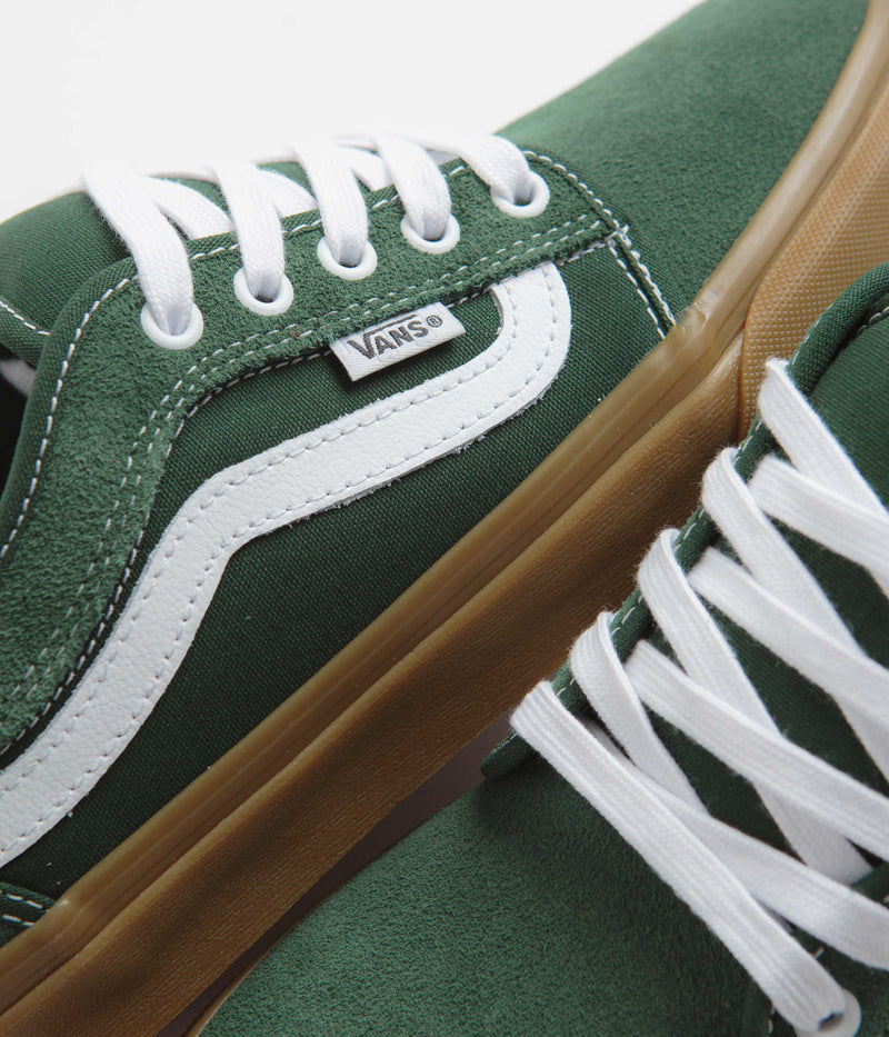 Vans Chukka Sidestripe Shoes in Dark Green and Gum