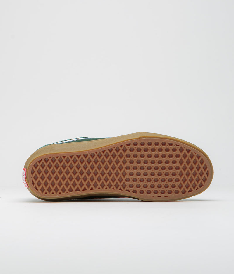Vans Chukka Sidestripe Shoes in Dark Green and Gum