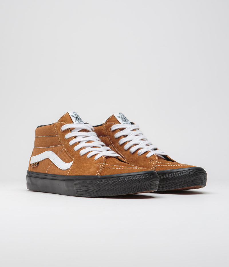 Vans Grosso Mid Shoes in Pig Suede Brown and Black