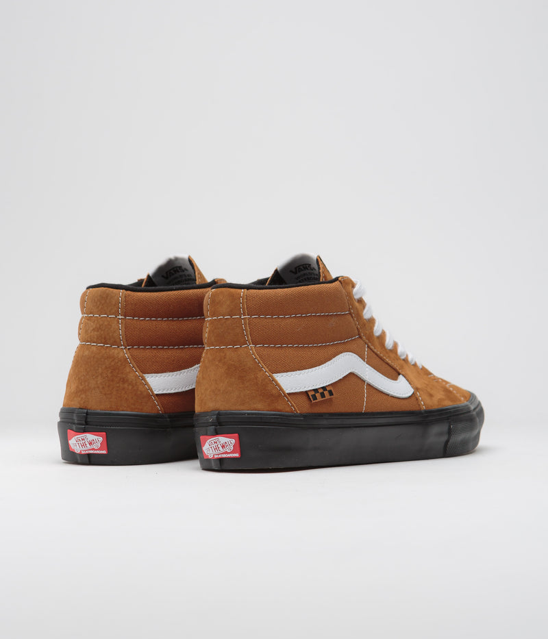 Vans Grosso Mid Shoes in Pig Suede Brown and Black