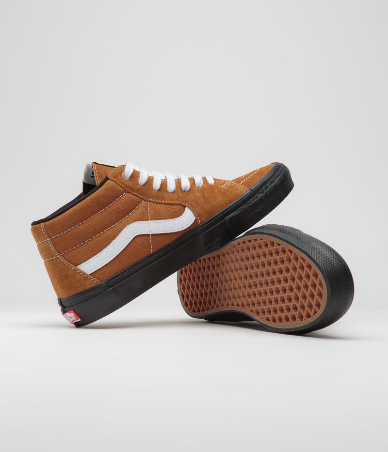 Vans Grosso Mid Shoes in Pig Suede Brown and Black