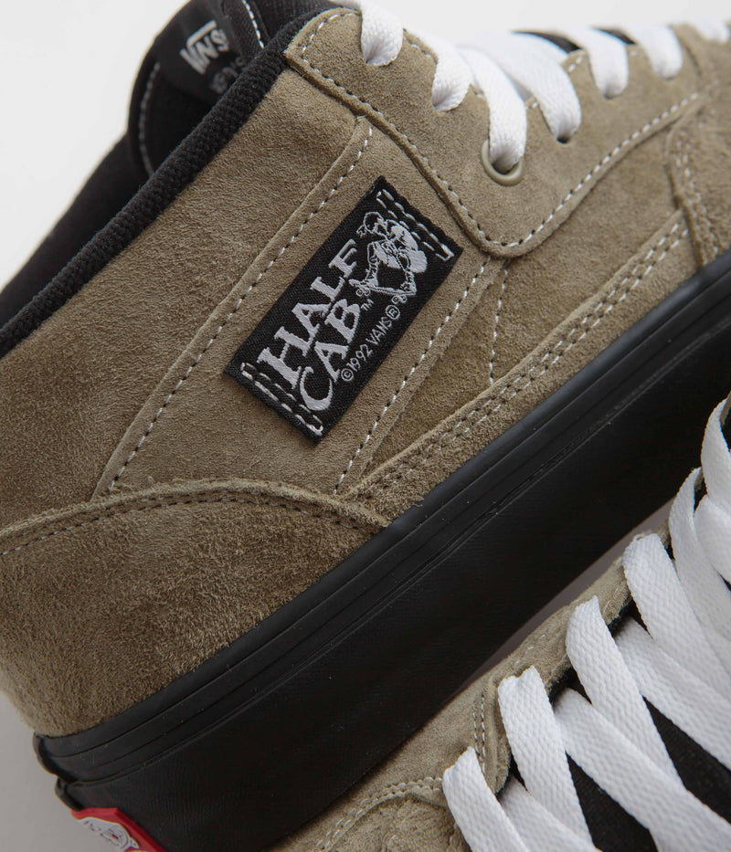 Vans Half Cab Shoes in Pig Suede Olive and Black
