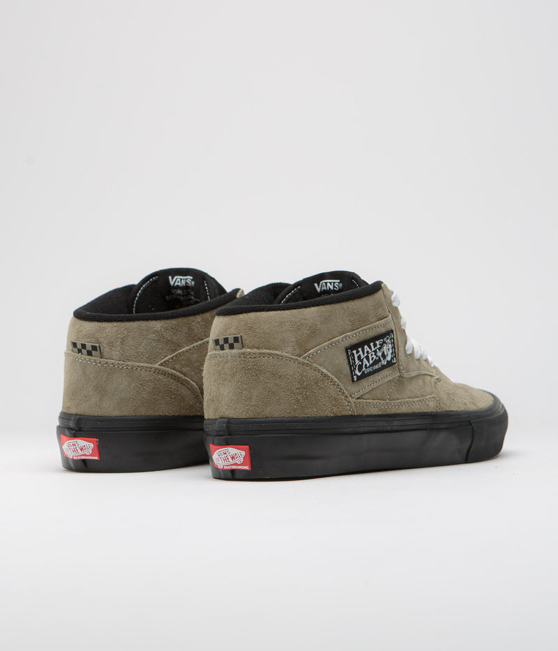 Vans Half Cab Shoes in Pig Suede Olive and Black