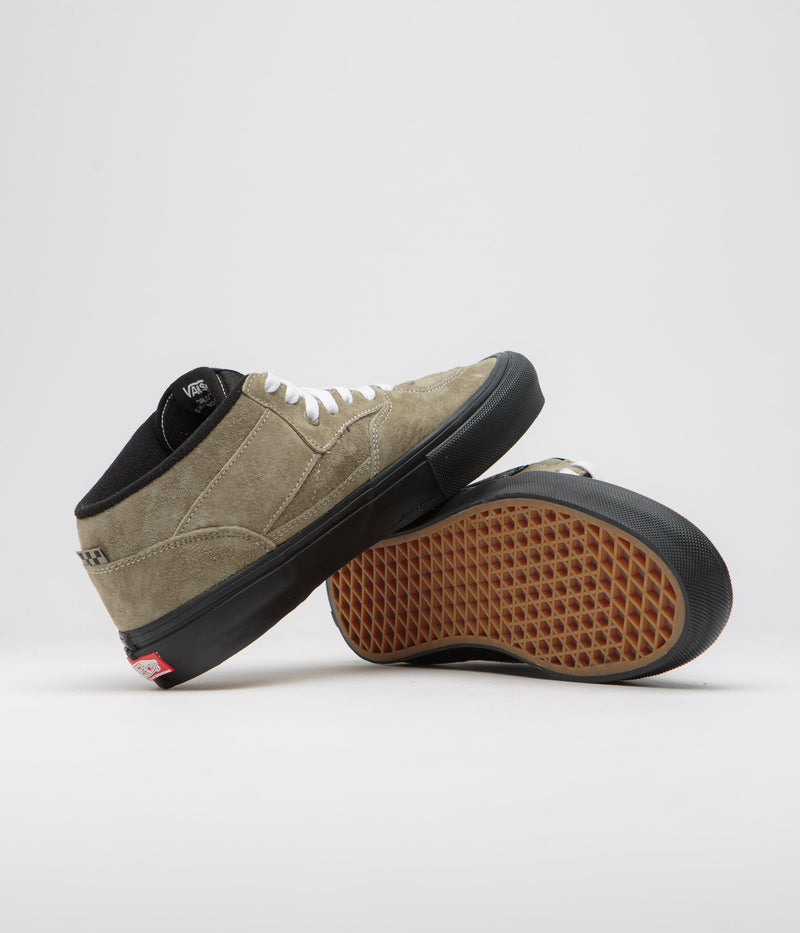 Vans Half Cab Shoes in Pig Suede Olive and Black