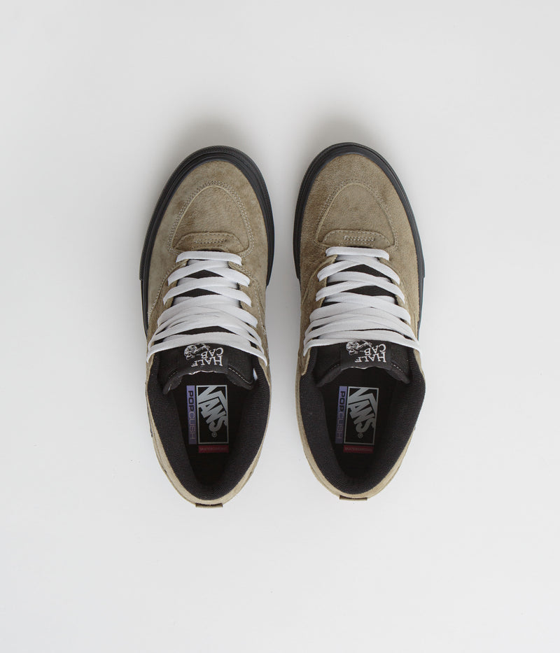 Vans Half Cab Shoes in Pig Suede Olive and Black