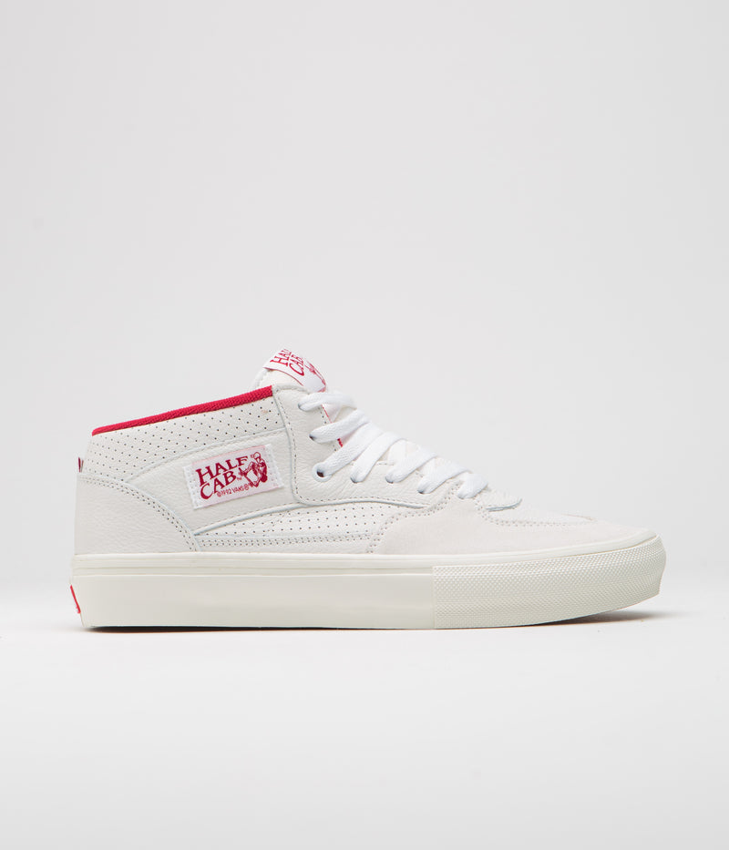 Vans Half Cab Shoes in Vintage Sport White and Red