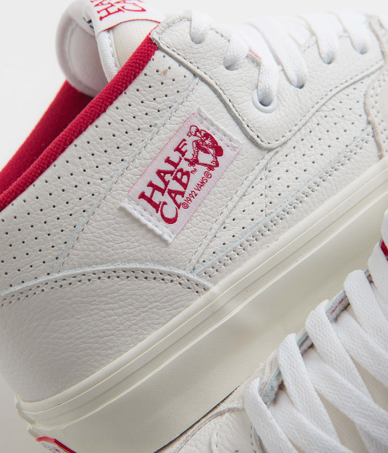Vans Half Cab Shoes in Vintage Sport White and Red